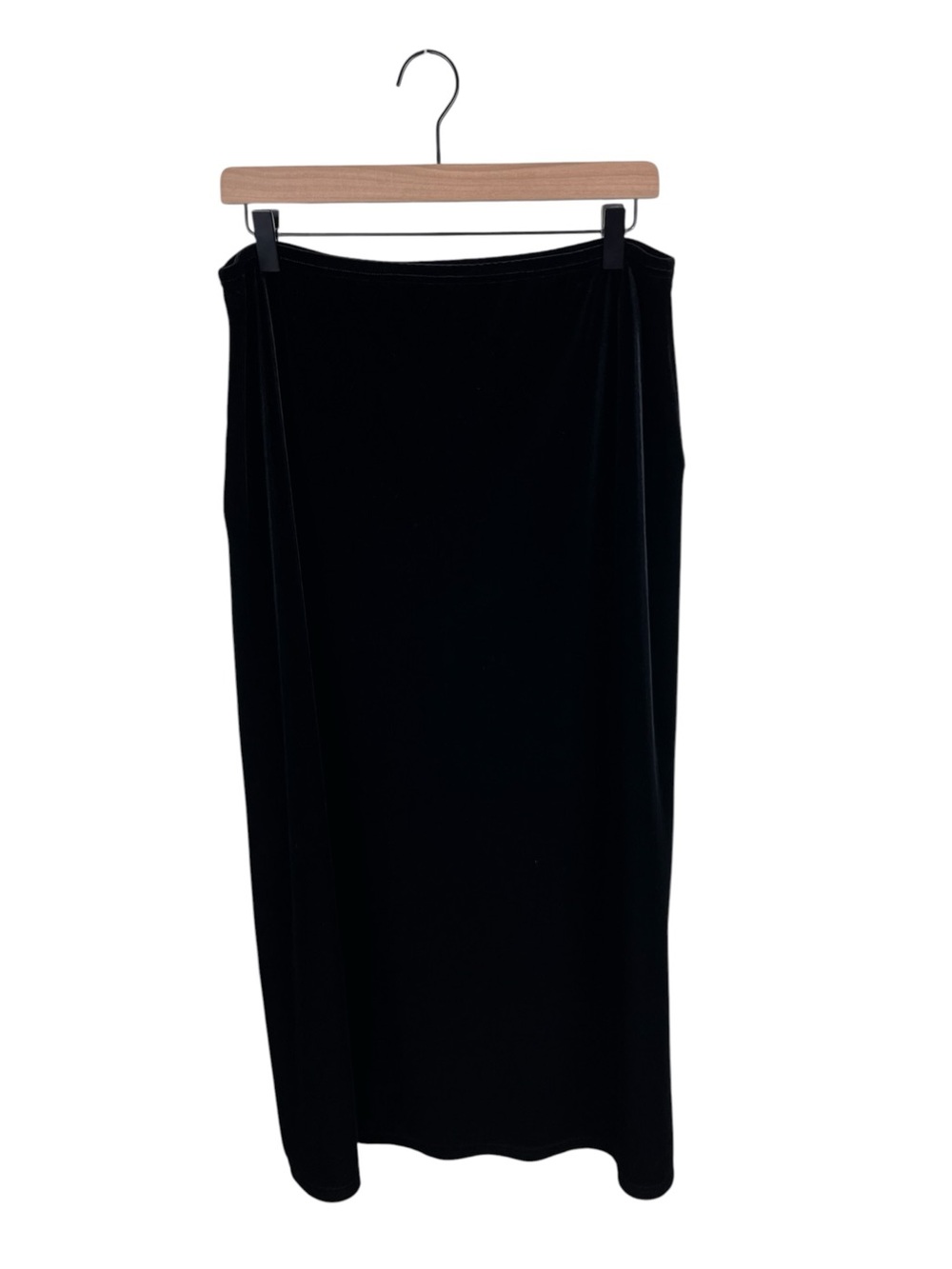Vintage 90s Y2K Black Velvet Maxi Skirt Size Large Whimsigoth Gothic NY & Co
